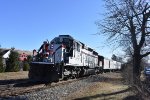 Susie Q Arriving into Downtown Wyckoff with Santa Claus waving along the front platform of SD40-2 # 3024